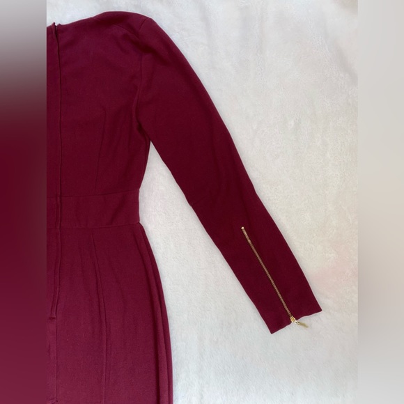❤️H&M Burgundy Red Long Sleeve Midi Dress - Picture 7 of 8